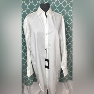 NWT  Hugo Boss Woman’s Oversized Shirt Dress Size M Soft White Cotton Twill